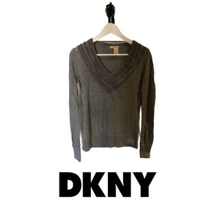 DKNY Gray  Vneck sweater Small